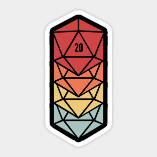 Retro d20 | Roleplaying Board Game Dice Sticker